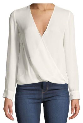 Blusa Mango Blanca Cruzada de Cintura