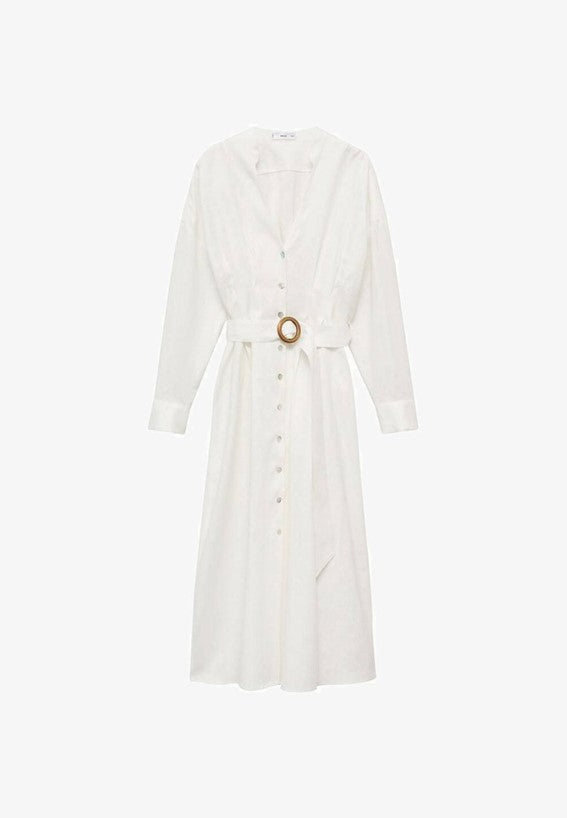 Vestido Blanco Largo manga larga Zara