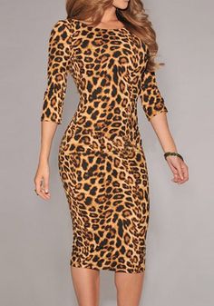 Vestido animal print  manga Zara