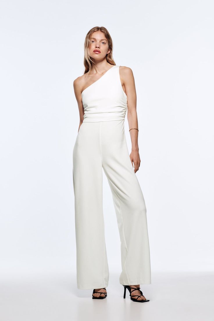 Enterizo Blanco de un Hombro Zara