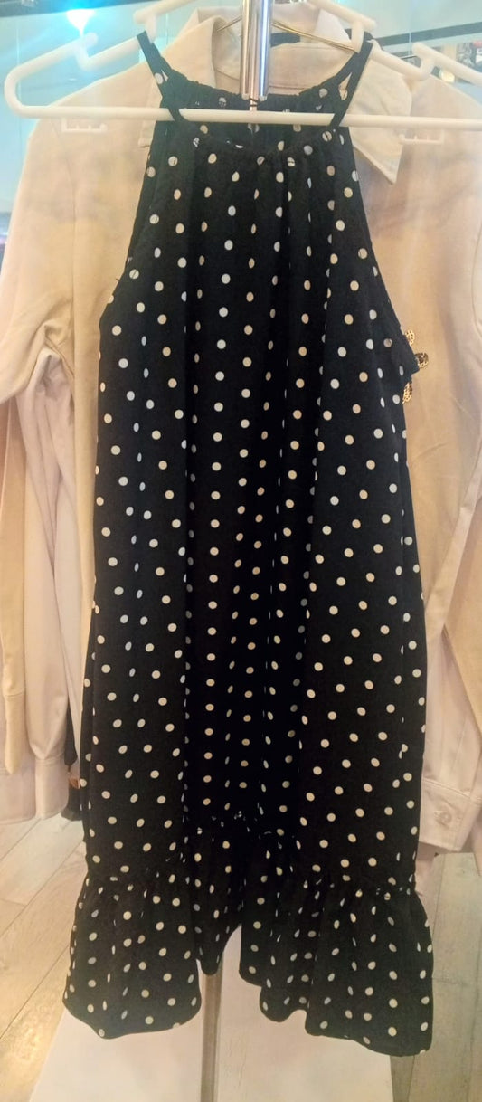 VESTIDO SHEIN, POLKA DOLK, NEGRO CON PUNTOS BLANCOS