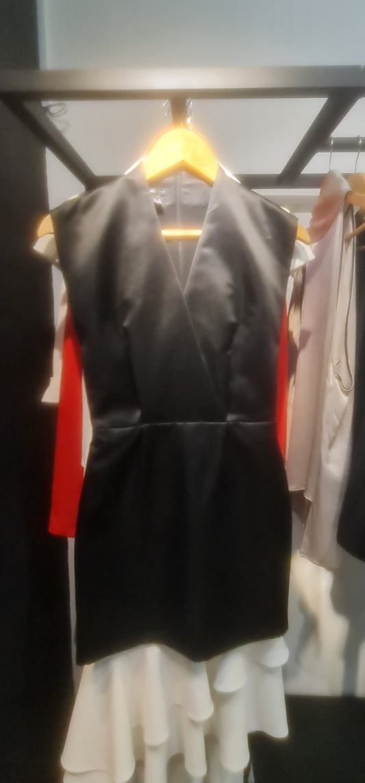 Vestido Negro cruzado Mango